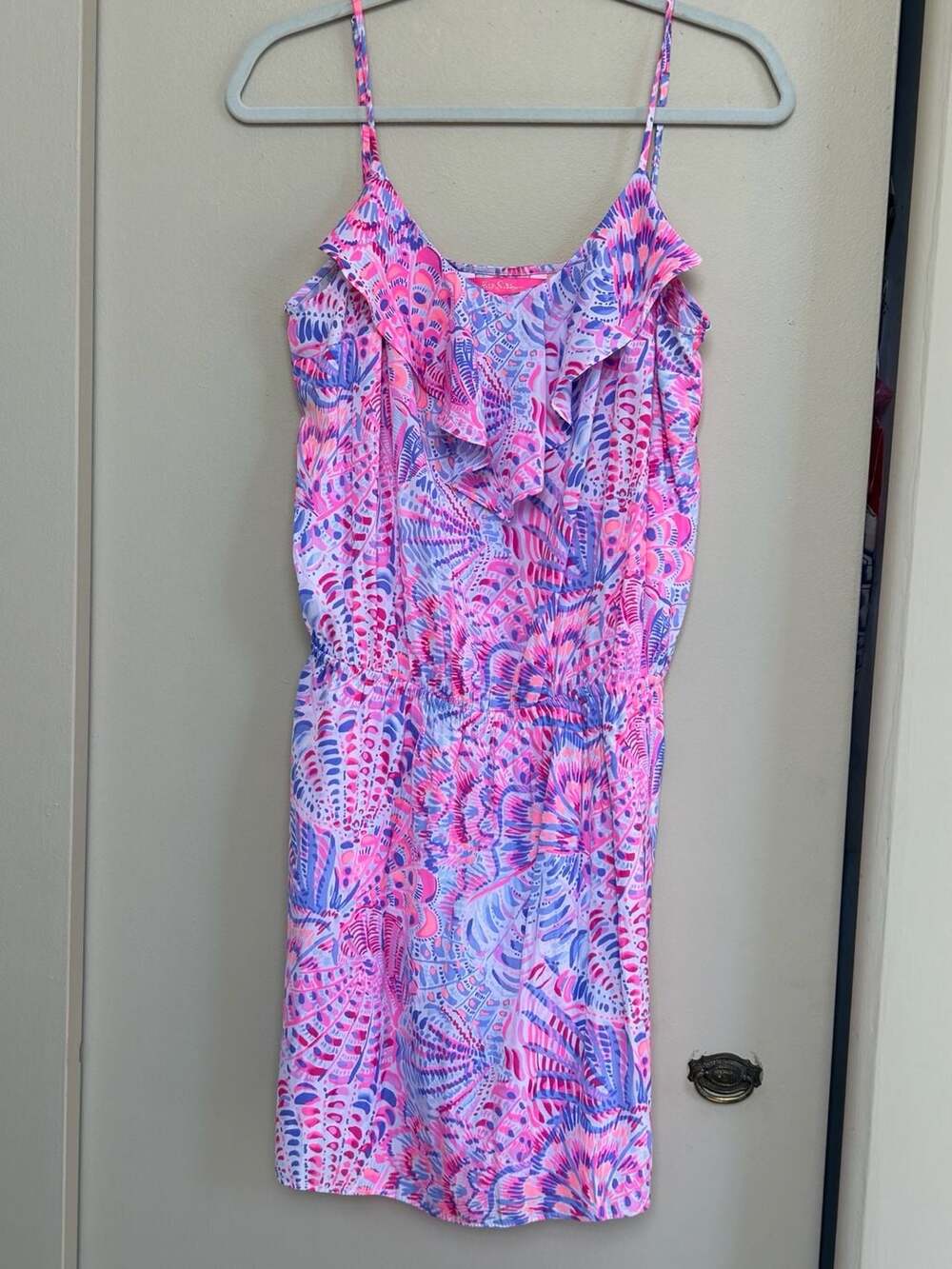 Lilly Pulitzer Zana Romper Size M Raz Berry Sea You Soon Ruffle Skort